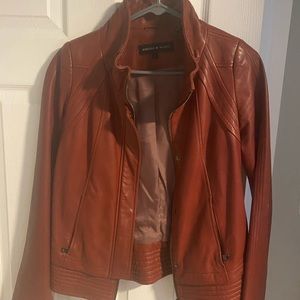Andrew Marc deep red leather jacket